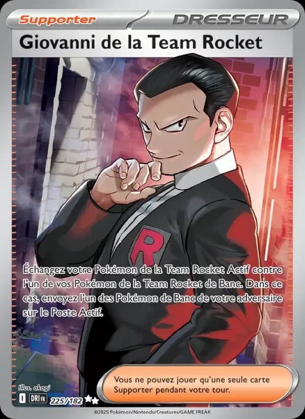 Carte Pokémon Giovanni de la Team Rocket #225 — Rivalités Destinées