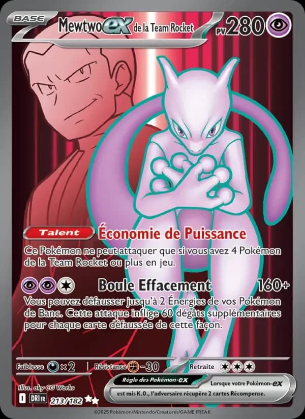 Carte Pokémon Mewtwo-ex de la Team Rocket #213 — Rivalités Destinées