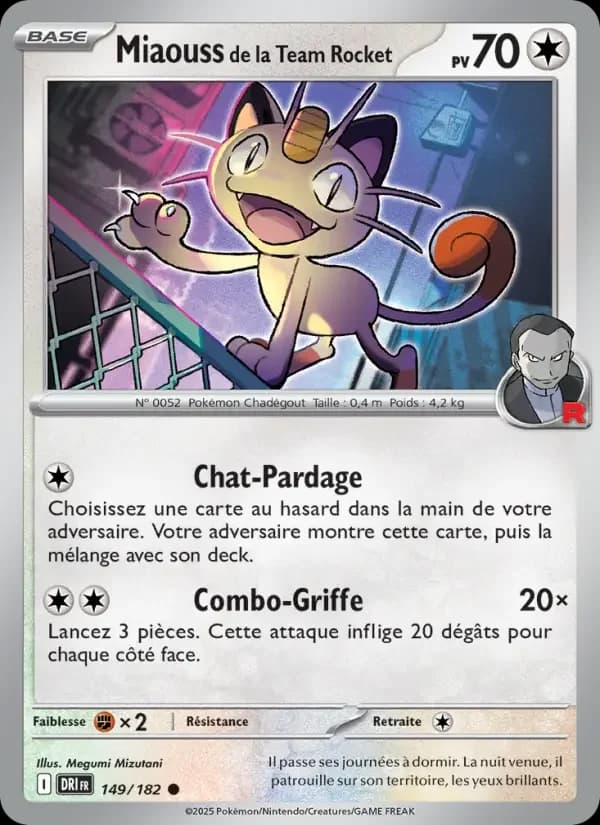 Carte Pokémon Miaouss de la Team Rocket #149 — Rivalités Destinées