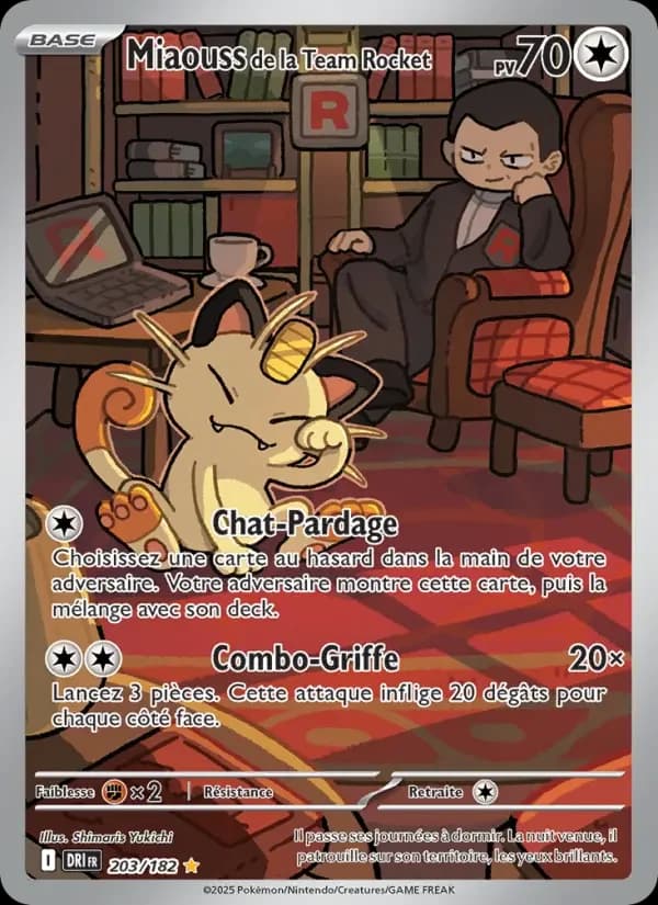 Carte Pokémon Miaouss de la Team Rocket #203 — Rivalités Destinées