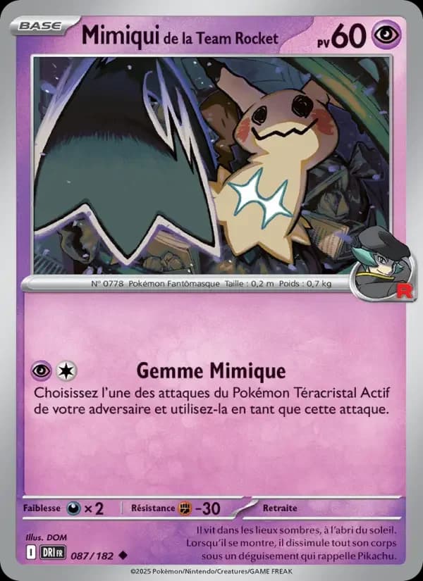 Carte Pokémon Mimiqui de la Team Rocket #087 — Rivalités Destinées