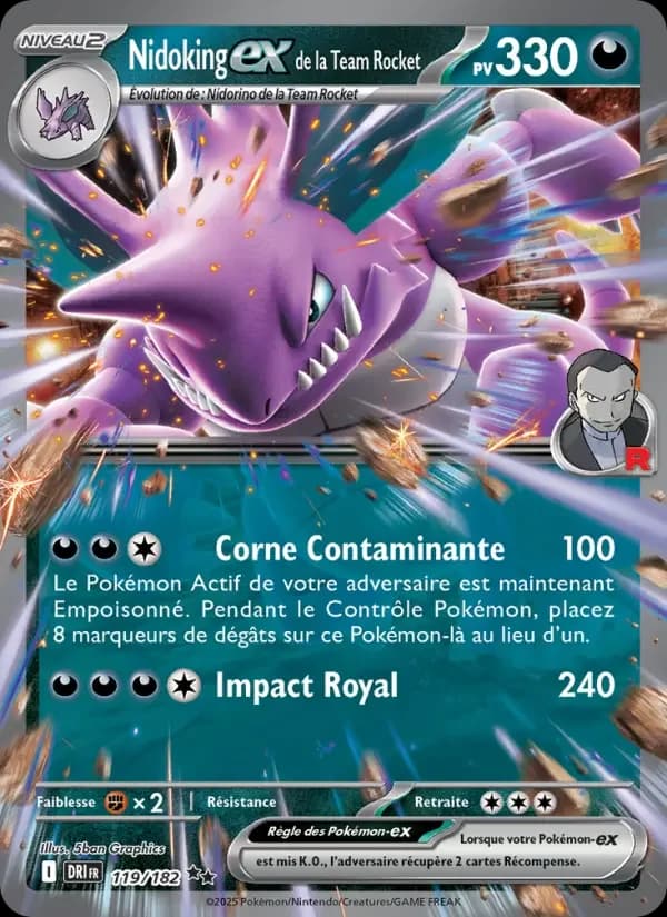 Carte Pokémon Nidoking-ex de la Team Rocket #119 — Rivalités Destinées