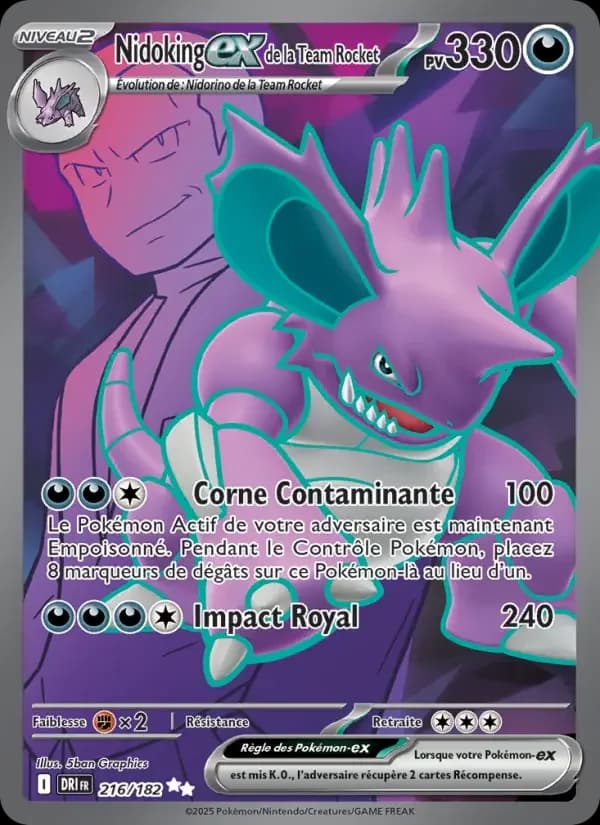 Carte Pokémon Nidoking-ex de la Team Rocket #216 — Rivalités Destinées