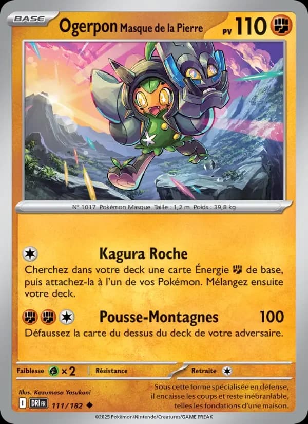 Carte Pokémon Ogerpon Masque de la Pierre #111 — Rivalités Destinées