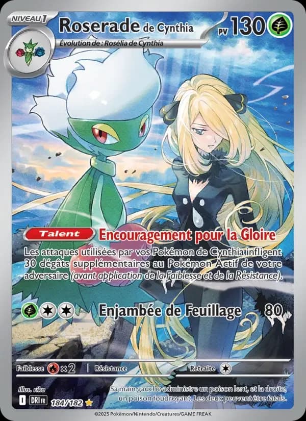 Carte Pokémon Roserade de Cynthia #184 — Rivalités Destinées