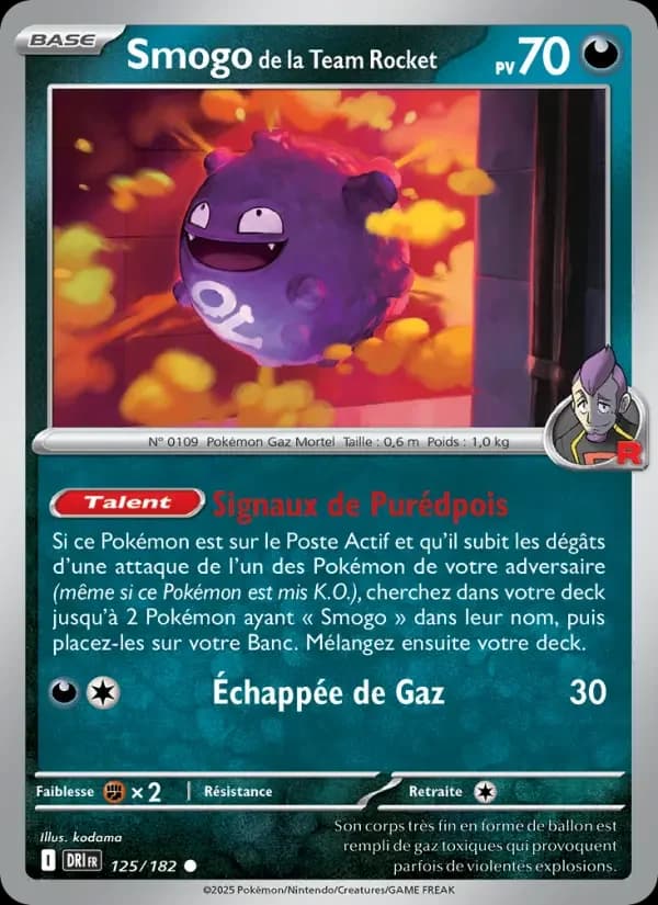 Carte Pokémon Smogo de la Team Rocket #125 — Rivalités Destinées