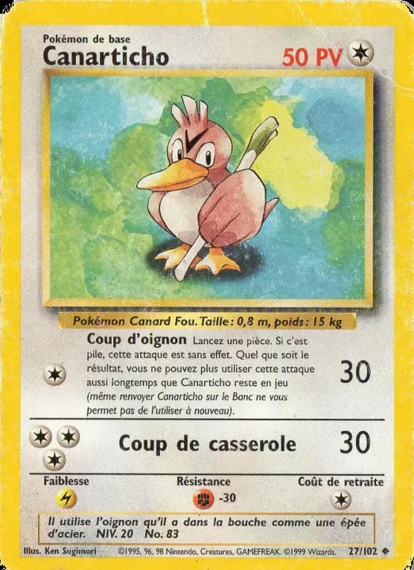 Carte Pokémon Canarticho #27 — Set de base