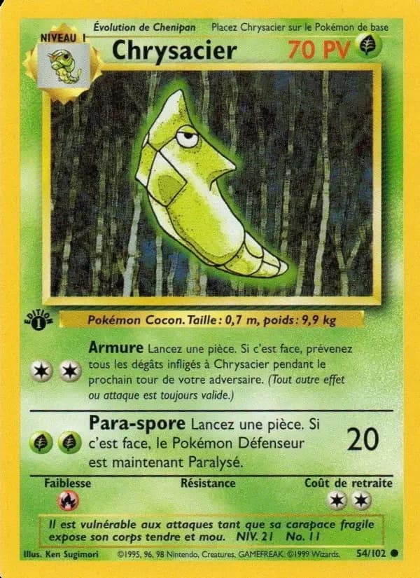 Carte Pokémon Chrysacier #54 — Set de base