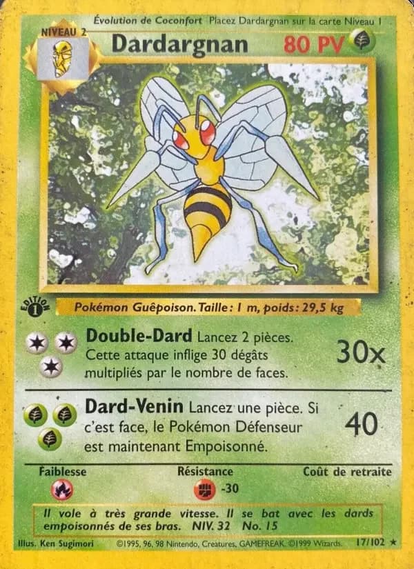 Carte Pokémon Dardargnan #17 — Set de base