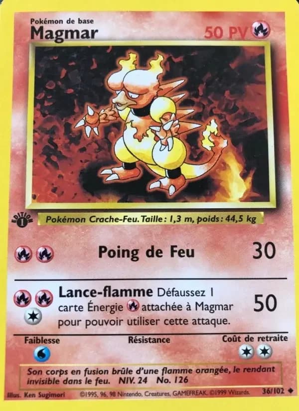 Carte Pokémon Magmar #36 — Set de base