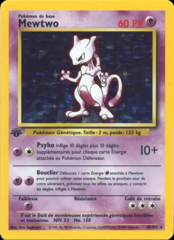 Carte Pokémon Mewtwo #10 — Set de base