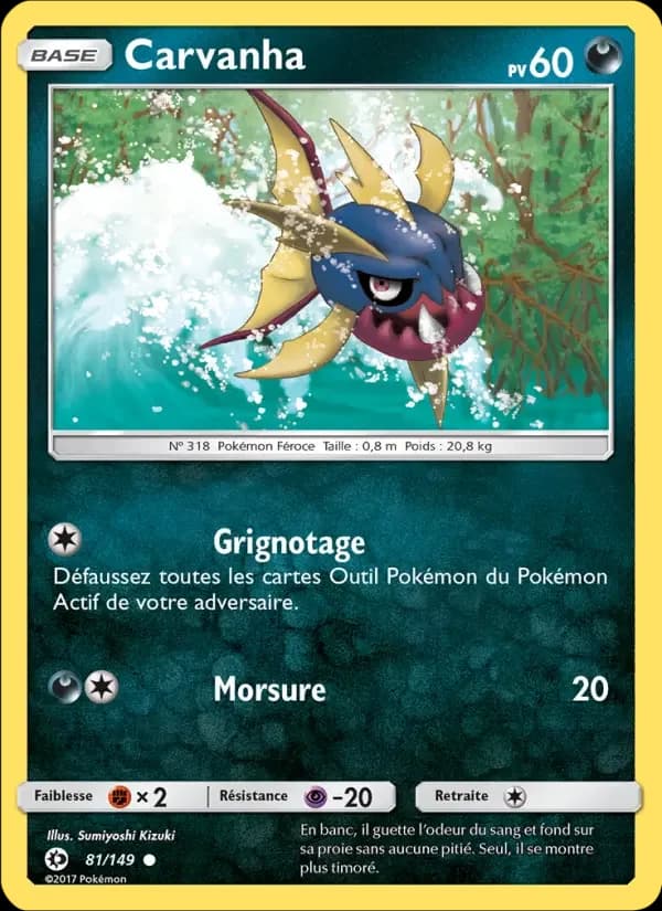 Carte Pokémon Carvanha #81 — Soleil et Lune