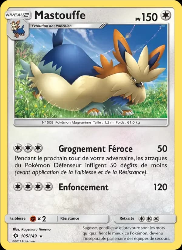 Carte Pokémon Mastouffe #105 — Soleil et Lune