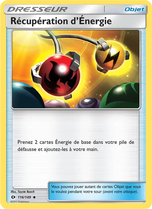 Carte Pokémon Récupération d’Énergie #116 — Soleil et Lune