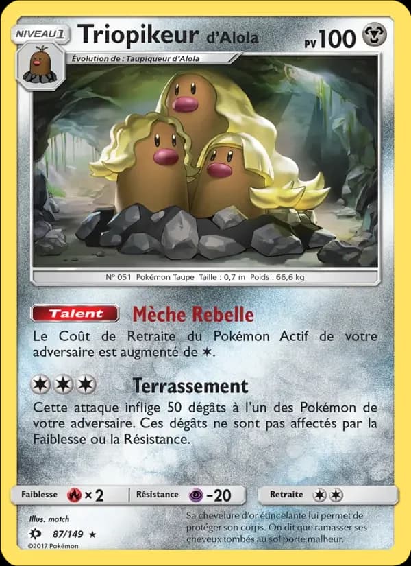 Carte Pokémon Triopikeur d’Alola #87 — Soleil et Lune