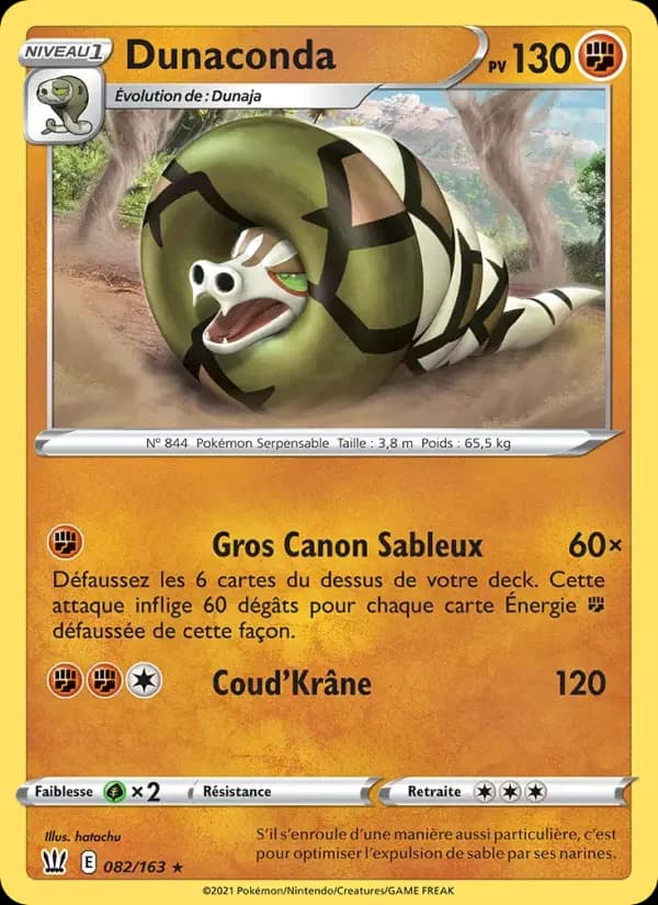 Carte Pokémon Dunaconda #82 — Styles de Combat
