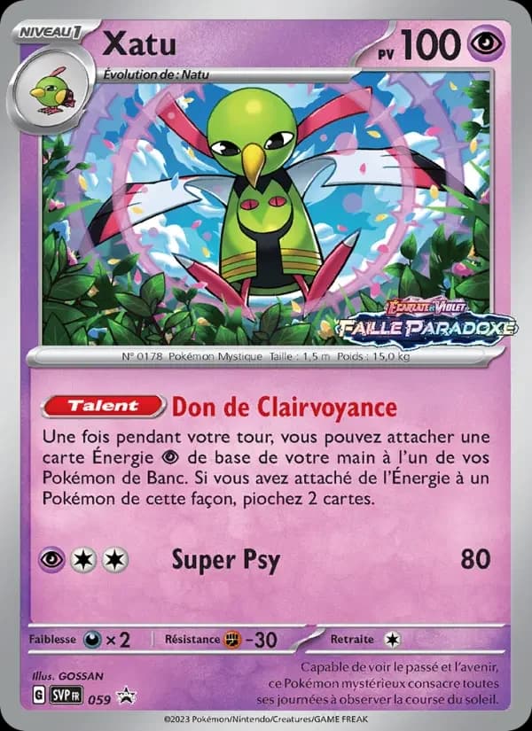 Carte Pokémon Xatu #59 — Promos Écarlate et Violet