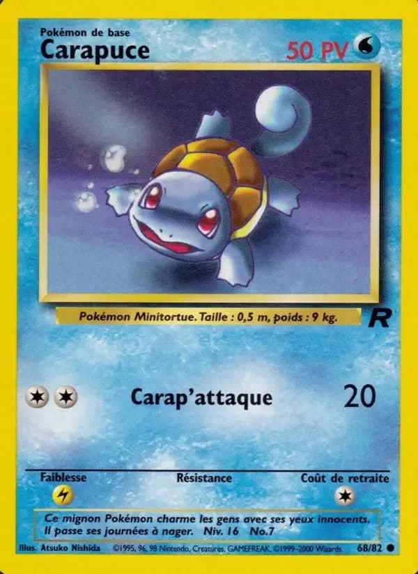 Carte Pokémon Carapuce #68 — Team Rocket
