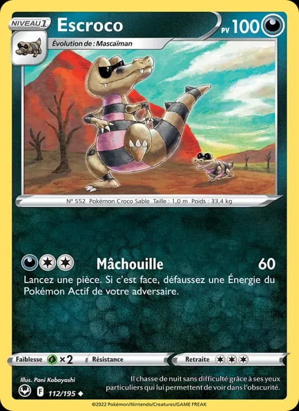 Carte Pokémon Escroco #112 — Tempête Argentée