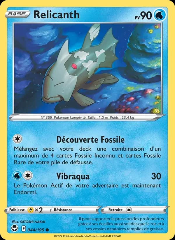 Carte Pokémon Relicanth #044 — Tempête Argentée