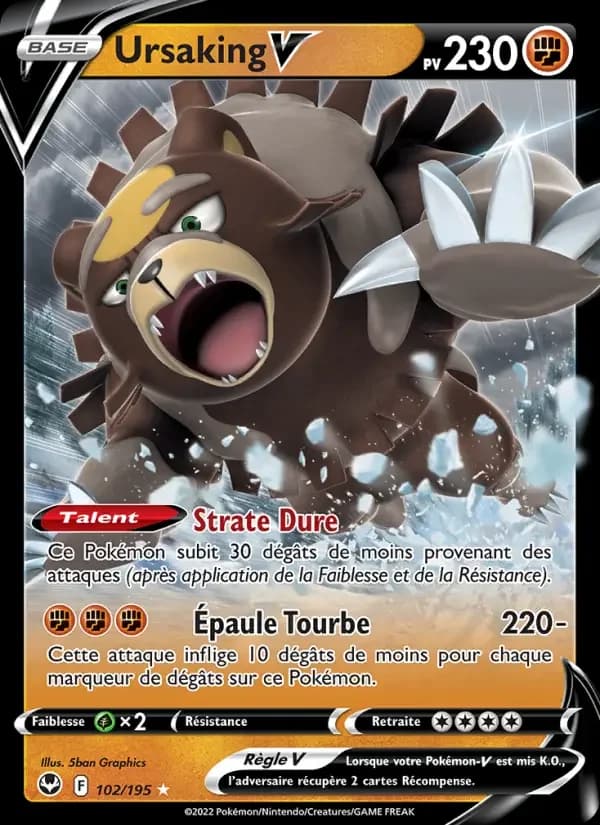Carte Pokémon Ursaking V #102 — Tempête Argentée