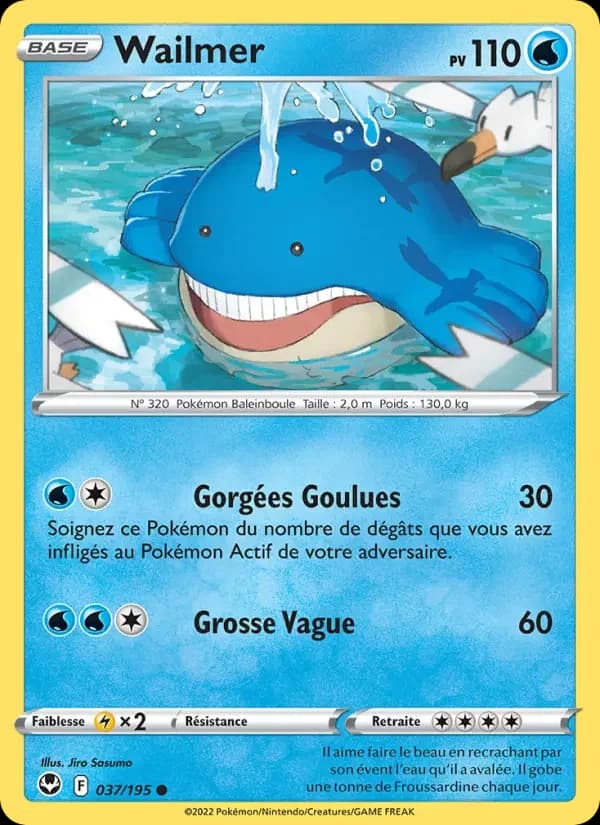 Carte Pokémon Wailmer #037 — Tempête Argentée