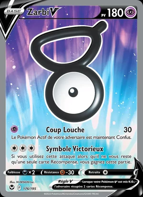 Carte Pokémon Zarbi V #176 — Tempête Argentée