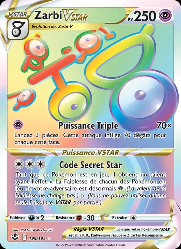 Carte Pokémon Zarbi VSTAR #199 — Tempête Argentée