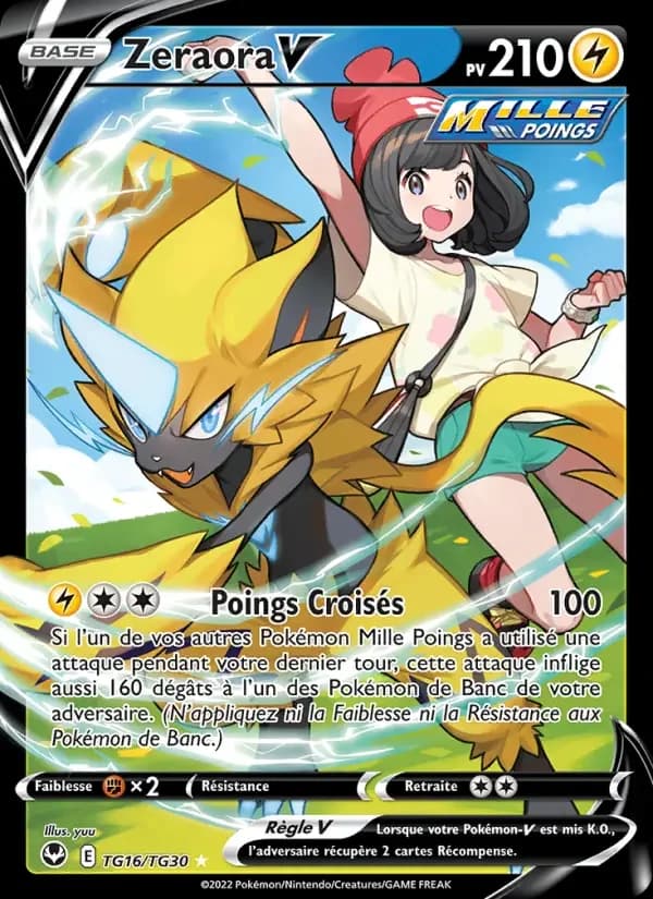 Carte Pokémon Zeraora V #TG16 — Tempête Argentée