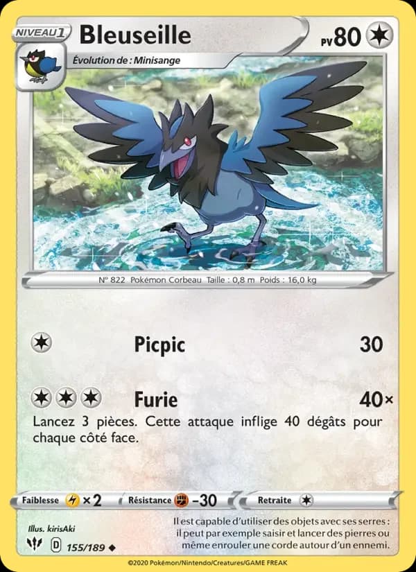 Carte Pokémon Bleuseille #155 — Ténèbres Embrasées