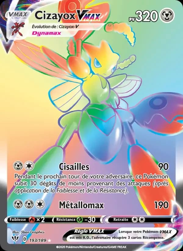 Carte Pokémon Cizayox VMAX #193 — Ténèbres Embrasées