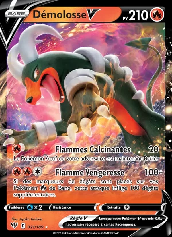 Carte Pokémon Démolosse V #21 — Ténèbres Embrasées