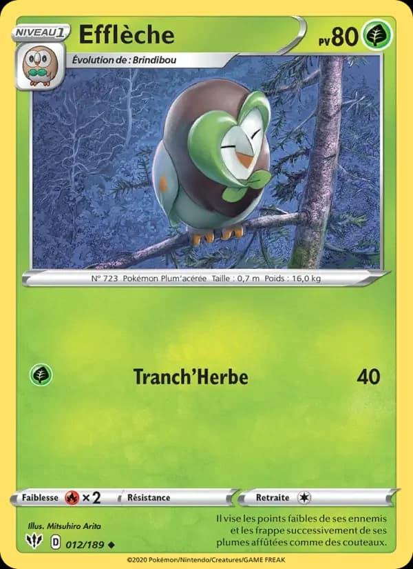 Carte Pokémon Efflèche #12 — Ténèbres Embrasées