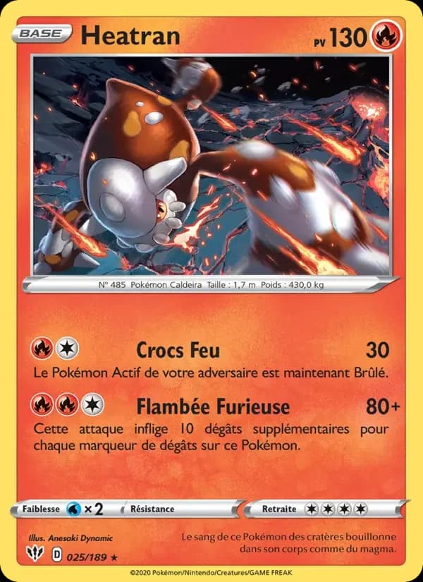 Carte Pokémon Heatran #25 — Ténèbres Embrasées