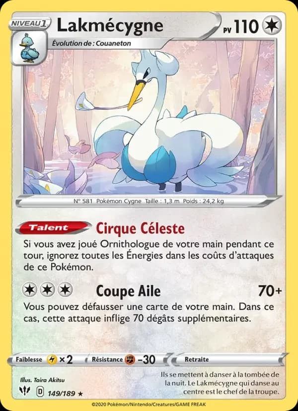 Carte Pokémon Lakmécygne #149 — Ténèbres Embrasées