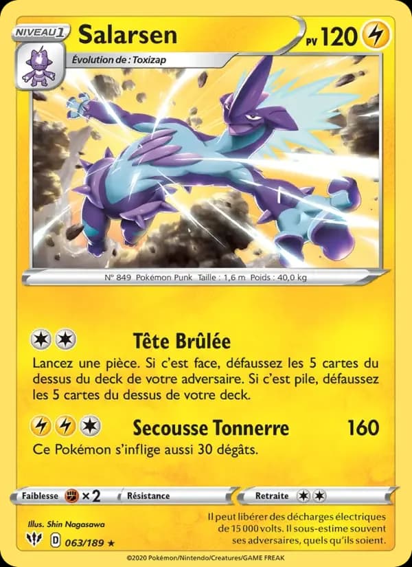 Carte Pokémon Salarsen #63 — Ténèbres Embrasées