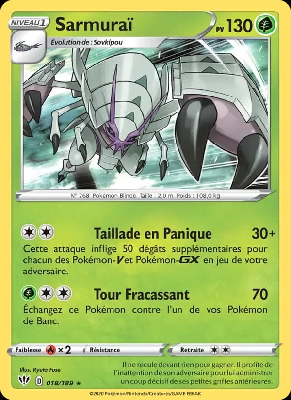 Carte Pokémon Sarmuraï #18 — Ténèbres Embrasées