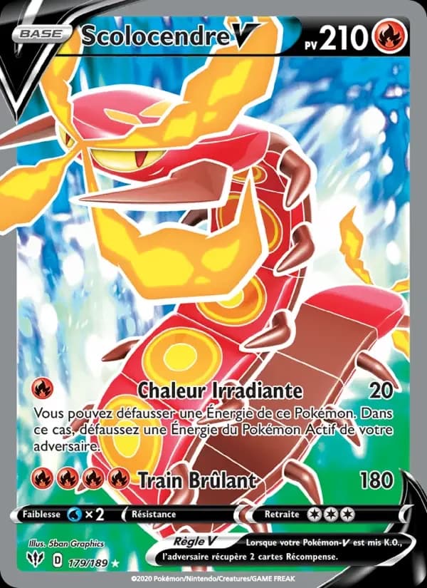 Carte Pokémon Scolocendre V #179 — Ténèbres Embrasées