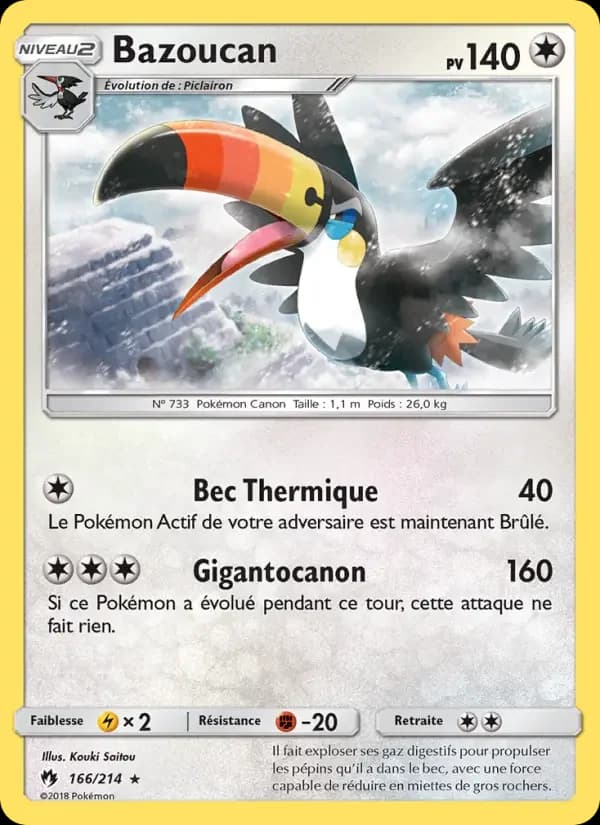 Carte Pokémon Bazoucan #166 — Tonnerre Perdu
