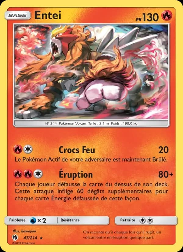 Carte Pokémon Entei #47 — Tonnerre Perdu