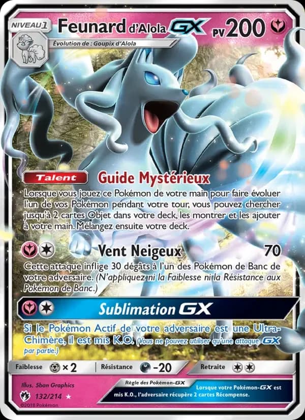 Carte Pokémon Feunard d’Alola GX #132 — Tonnerre Perdu