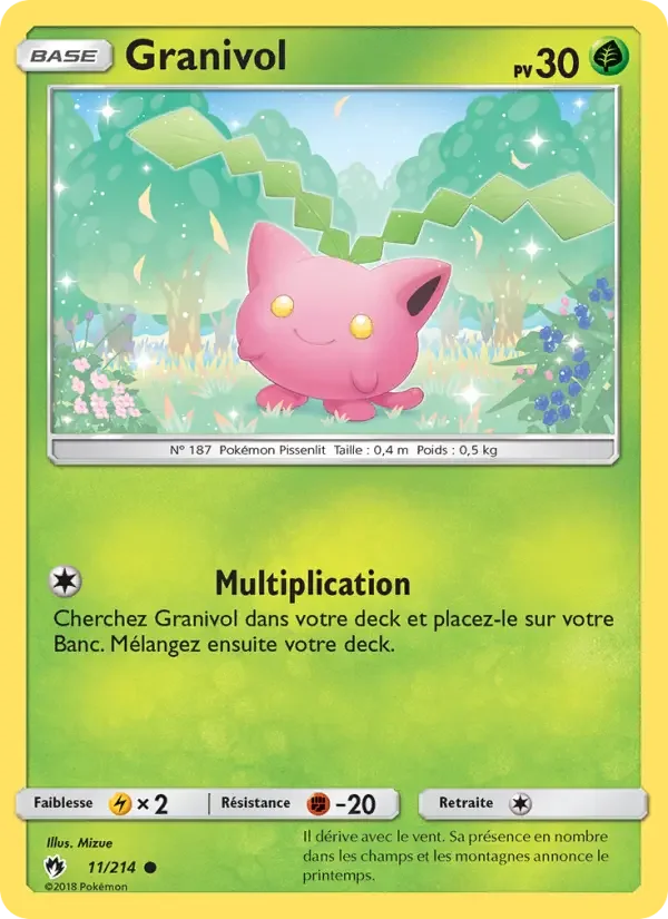Carte Pokémon Granivol #11 — Tonnerre Perdu