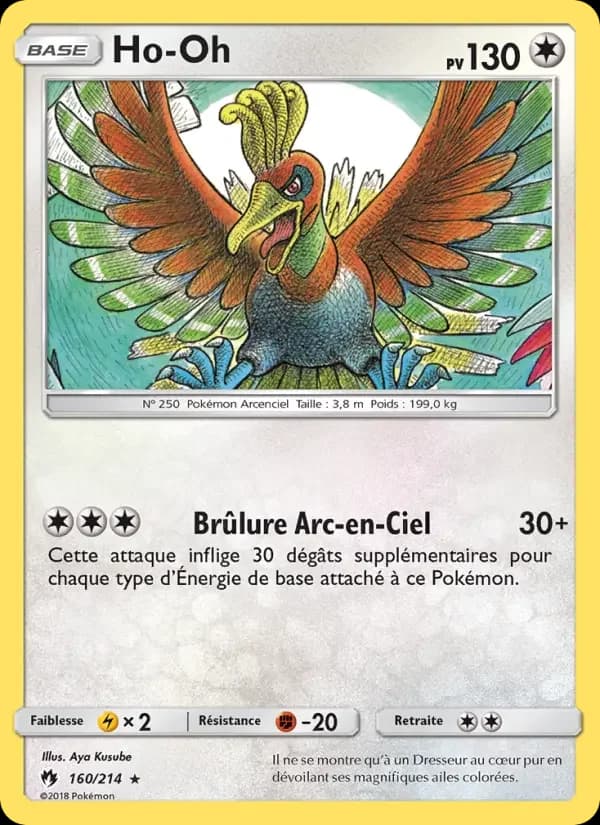 Carte Pokémon Ho-Oh #160 — Tonnerre Perdu