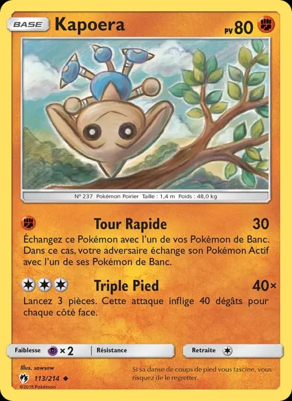Carte Pokémon Kapoera #113 — Tonnerre Perdu