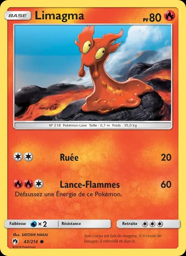 Carte Pokémon Limagma #43 — Tonnerre Perdu