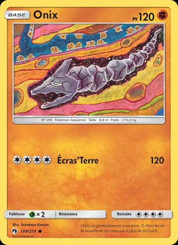 Carte Pokémon Onix #109 — Tonnerre Perdu