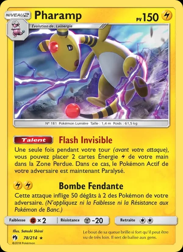 Carte Pokémon Pharamp #78 — Tonnerre Perdu