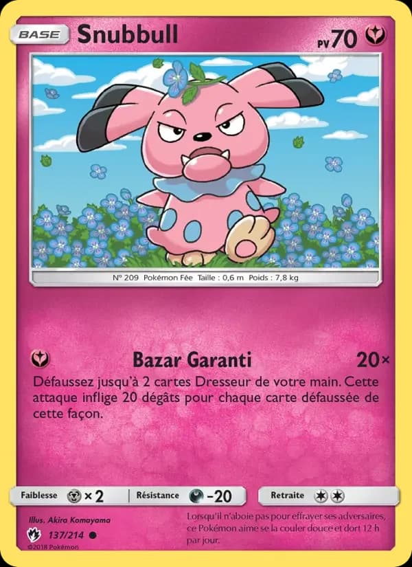 Carte Pokémon Snubbull #137 — Tonnerre Perdu
