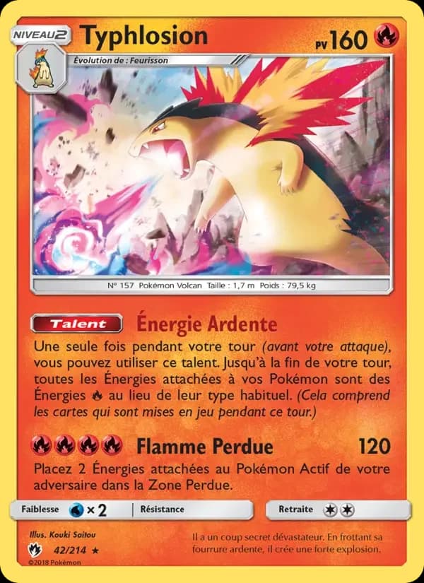 Carte Pokémon Typhlosion #42 — Tonnerre Perdu