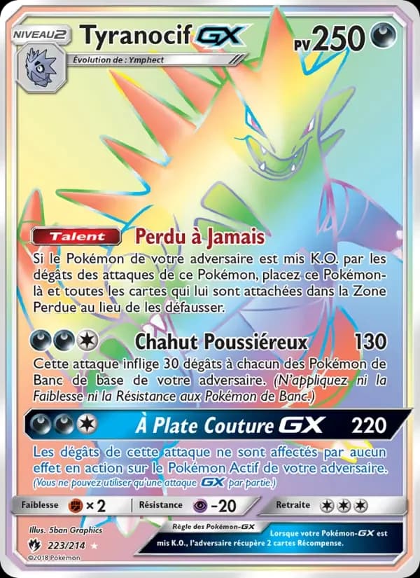 Carte Pokémon Tyranocif GX #223 — Tonnerre Perdu